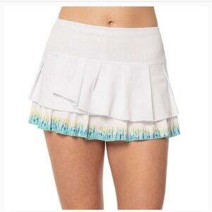 Lucky in Love White Skort with Blue and Yellow Details